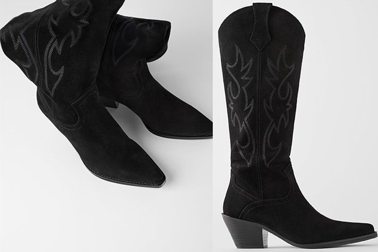 Botas negras altas cowboy