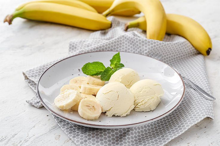 helado casero platano receta