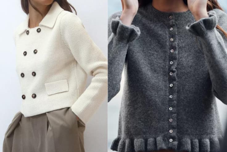 chaquetas de punto color beige gris chaquetas de punto color beige gris